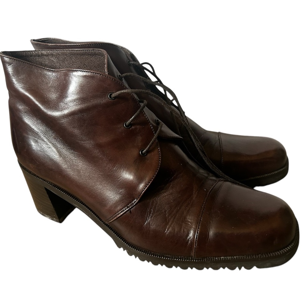 Jones New York Brown Ankle Boots with Chunky Heel